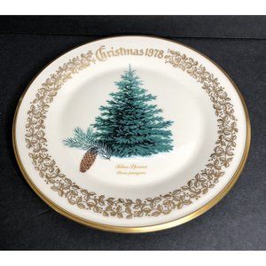 Lenox Christmas Tree Plate 1978 Commemorative Blue Spruce Tree 10 3/4" Across